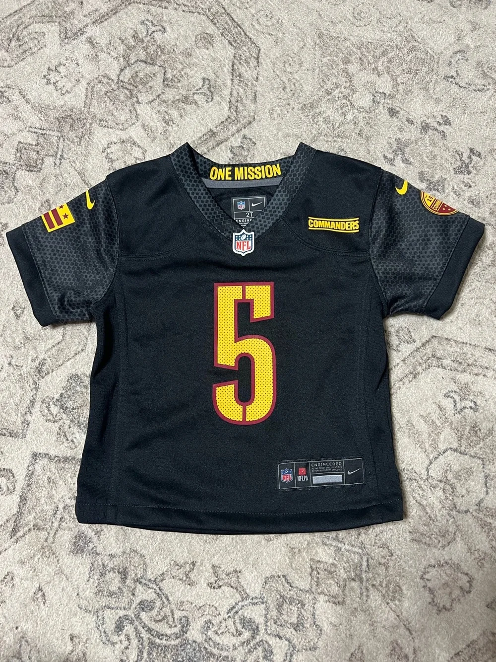 Nike Toddler Washington Commanders Jayden Daniels #5 Black Alternate Game Jersey